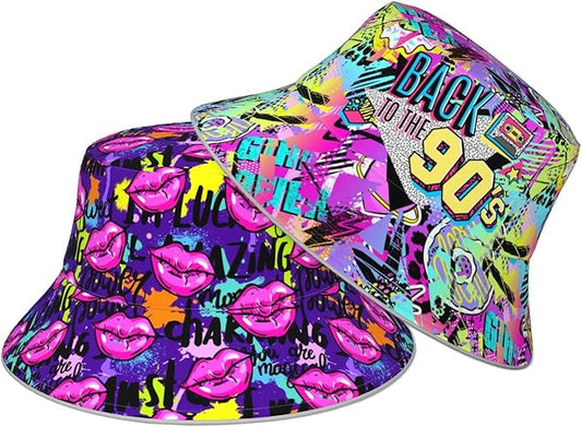 Bucket Hat Beach Summer Sun Hat Reversible Fisherman Hats Double Sided Wearing for Women Men Boys Girls