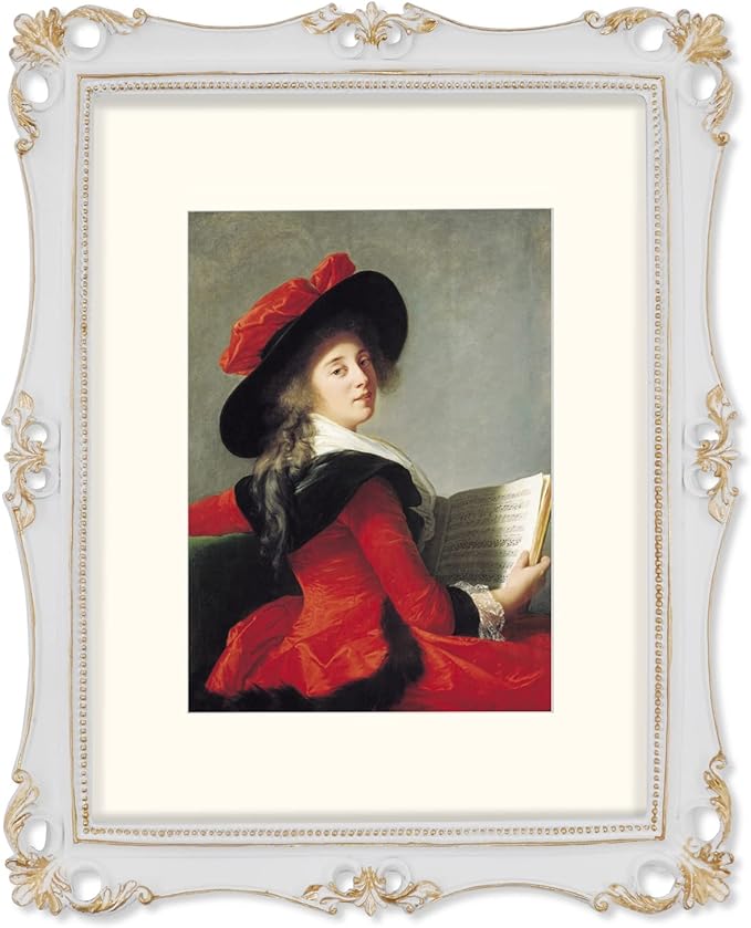 SIMON'S SHOP White Picture Frames 11x14 with Mat for 8x10 Photo, Vintage Poster Frames for Wall and Tabletop, Antique Style Ornate Frame