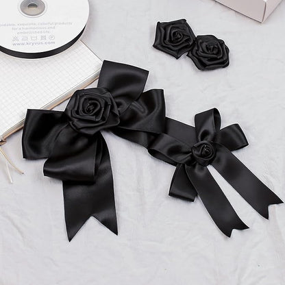 Black Satin Ribbon, Double Faced 1 Inch X 25 Yards Black Ribbon, Premium Satin Ribbon for Gift Wrapping, Crafts, Hair Bow Making, Sewing, Flower Bouquet, Wedding Party Decor