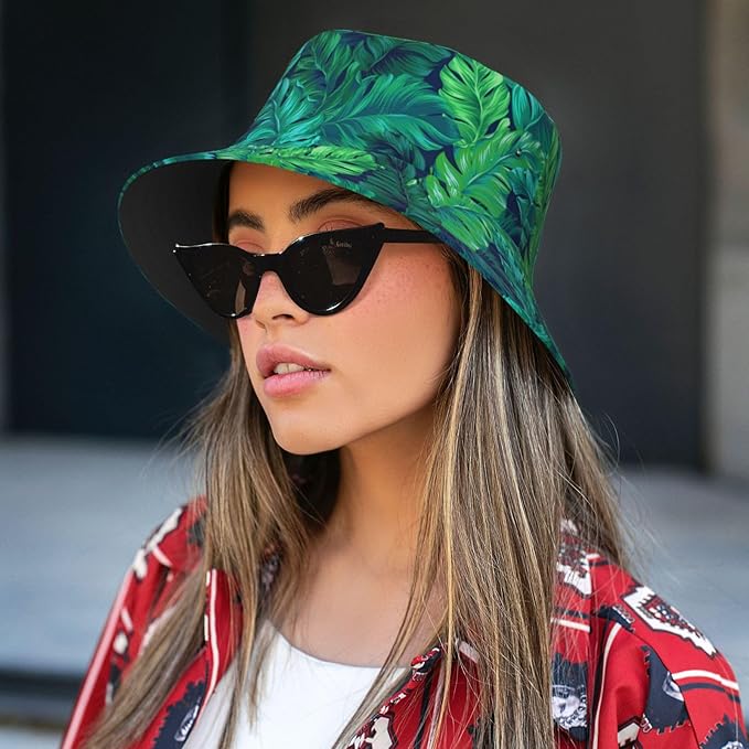 Small Daisy Green Chrysanthemum Flower Bucket Hats Fashion Sun Cap Packable Outdoor Fisherman Hat for Women and Men