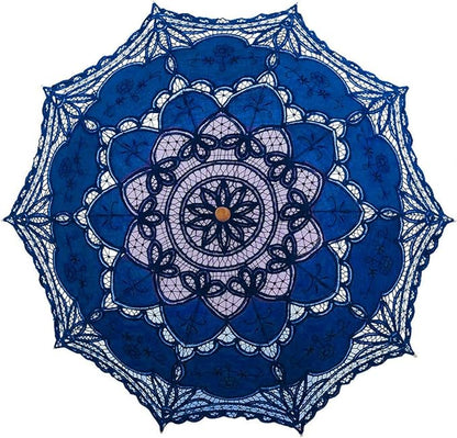 Lace Parasol Umbrella Vintage Wedding Bridal Lace Umbrella for Decoration Photo Tea Party 32 Inch Adult Size