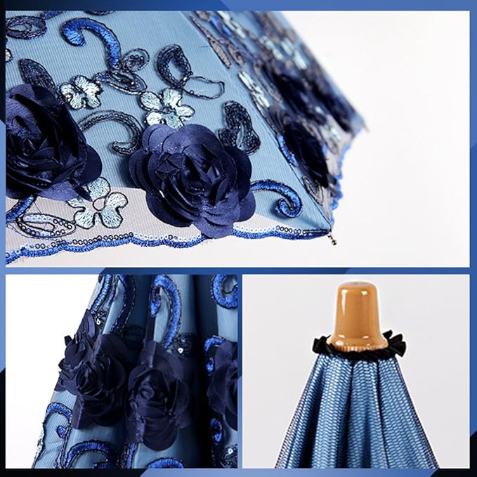 Honeystore Flower Lace Parasols for Wedding Party Lace Bridal Umbrella