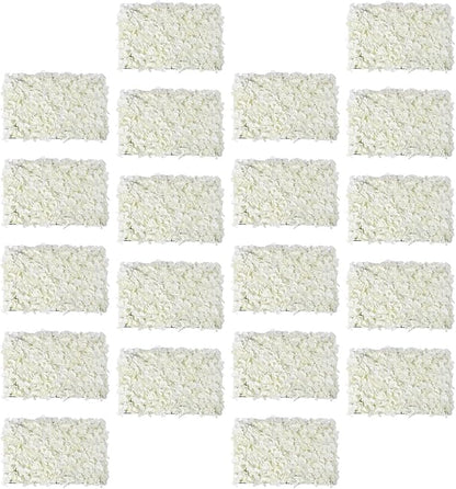Flower Wall Panel Floral Backdrop,20Pack Flower Wall Decor,Silk Rose Wall, Artificial Flower Backdrop Faux Flower Panel for Wedding