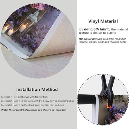 YongFoto Elegant Flower Wall Backdrop 7x5ft Floral Butterfly Candle Photography Background Baby Bridal Shower Wedding Girl Birthday Party Banner Room Decor Portrait Photoshoot Wallpaper Photo Booth