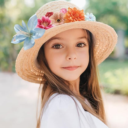 Fake Flower Heads for Crafts - Multi Silk Artificial Roses, Peonies, Daisies & Mini Floral Heads Bulk (48-Pack) for Wedding Decor, Graduation Cap, Cake Topper, Baby Shower, Home Decoration