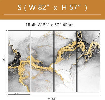 Black Gold Marble Wallpaper Peel and Stick for Living Room Office 82"x57"