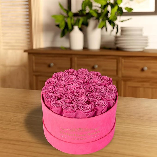 Perfectione Roses 27 Roses in a Box, Mothers Day Rose, Preserved Flowers for Her, Flowers for Delivery Birthday Gifts for Women (Velvet Pink)