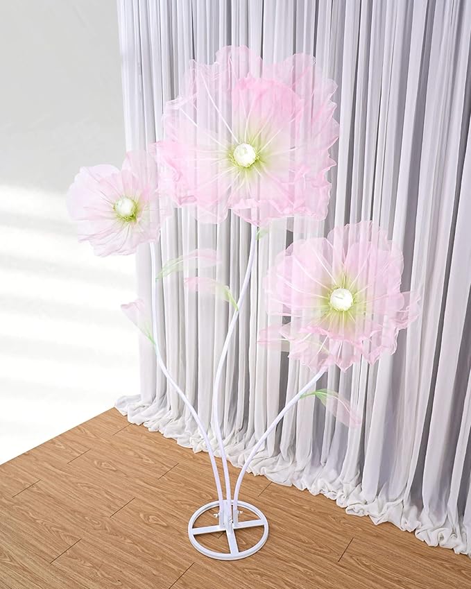 B-COOL Artificial Giant Flowers for Decoration: Pink Huge Flowers 5.58 ft Large Silk Flower Faux Floral for Wedding Reception Arrangements Photographic Props Party Background Decor