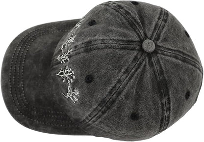 Garden Hats for Women, Adjustable Cotton Embroidered Gardening Baseball Cap