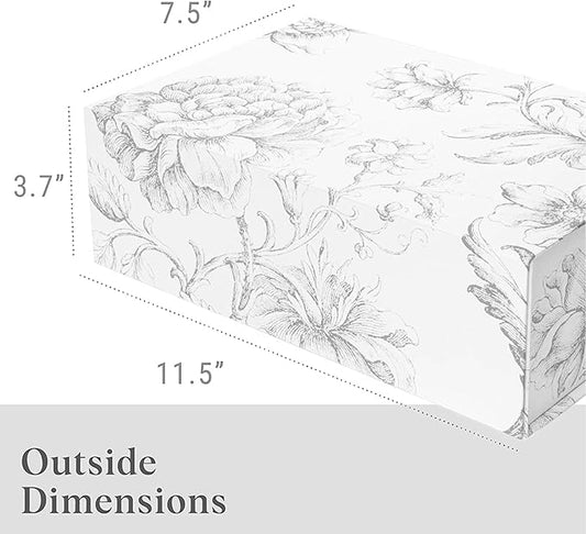 Luxury Keepsake Gift Box 3-Pack | Silver Floral Decorative Boxes with Magnetic Lids for Presents, Wedding Memory Box, and Bridal Gifts. 11.5" x 7.5" x 3.5"