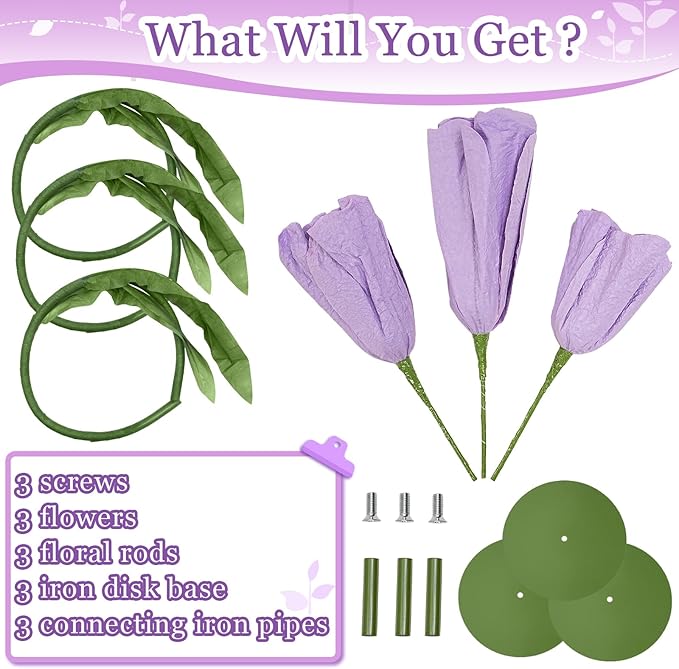 Giant Fake Flowers 5.77FT - Light Purple Large Paper Flowers 3D Artificial Floral Wedding Decorations for Birthday Party Outdoor Banquet Event Home Backdrop Decor