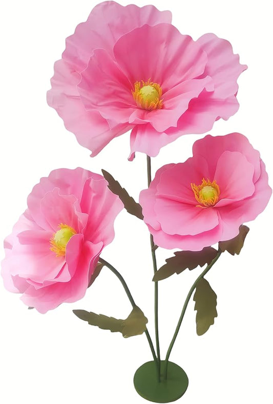 Giant Flowers for Decoration, 5.3 ft Large EVA Artificial Flower Arrangements for Wedding Reception Birthday Christmas Party Banquet Backdrop Decor Shop Window Display Photography Props, Pink