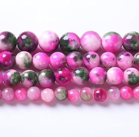 6MM 60PCS Pink Green Persian Jade Spacer Loose Beads for Jewelry Making DIY Bracelet Necklace