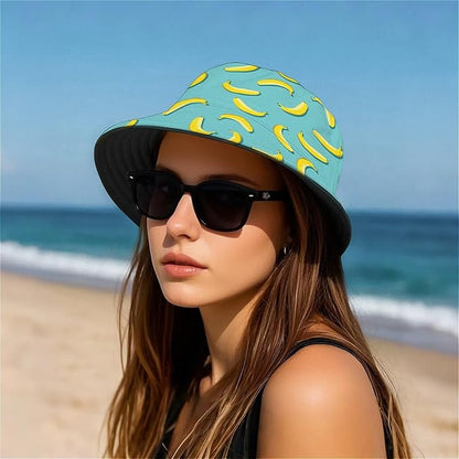 Bucket Hat for Women Men Unisex Sun Cap Packable Outdoor Fisherman Hat Headwear,Reversible Double-Side-Wear