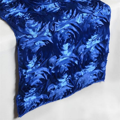 Efavormart Wonderland Rosette Premium Table Runners for Weddings Party Banquets Decor Fit Rectangle and Round Table - Royal Blue