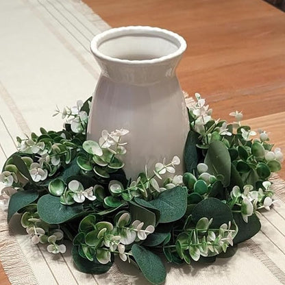 hjn White Flower Vase- Ceramic Vase for Decor, White vase for Flowers, Modern Vases for Living Room/Home Decor Accents/Entryway/Mantel/Bookshel