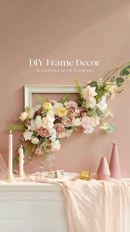 Ling's moment Artificial Flowers 50Pcs Pink Roses Decor w/Stems,3" Real Touch DIY Foam Floral for Wedding Bouquet/Centerpieces, Outdoors Party Backdrop, Room/Table, and Garden/Pot Decorations