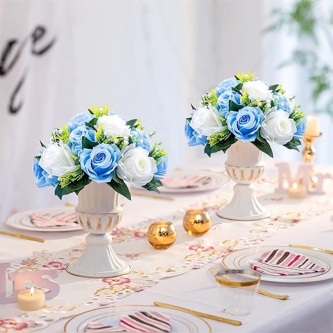 Sziqiqi Artificial Flowers Silk Rose Flowers for Wedding Centerpiece Party Birthday Anniversary Floral Arrangement Decorations