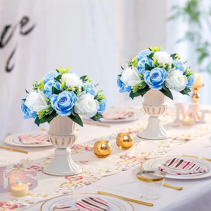 Sziqiqi Pack of 10 Fake Flowers, Silk Rose Flowers, Suit for Wedding/Party Centerpiece Road Lead Flower Rack Decorations, 10 Pieces