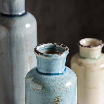 CwlwGO- Ceramic Vase 3 Piece Set, Small Flower vases for Home Decoration, Modern Farmhouse Decoration, Living Room,Table Shelf, Centerpieces, Fireplace and Entrance Decorations-Multicolor.