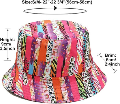 Quanhaigou Bucket Hat for Men Women,Packable Reversible Printed Sun Hats,Fisherman Outdoor Summer Travel Hiking Beach Caps
