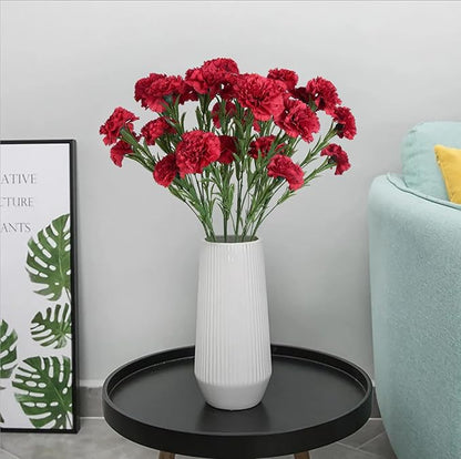 IPOPU Red Carnations Artificial Flowers 30 Heads 27.56in 6PCS Silk Carnations Flowers with Stems for Wedding Home Centerpieces Floral Arrangements(Red)