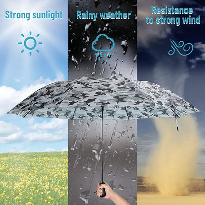 Umbrella Windproof Travel Umbrellas for Rain - Easy Auto Open Close, Durable & Compact Umbrella, Strong Metal Frame, Windproof and Waterproof Umbrella for Travel