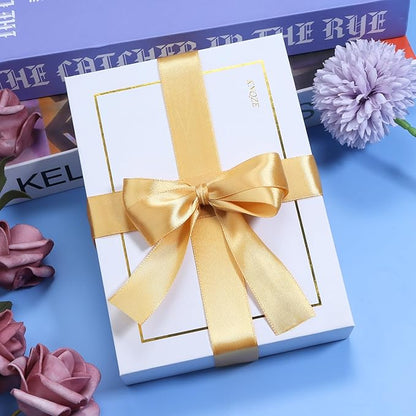 Gold Ribbon for Gift Wrapping, 1 inch Polyester Satin Hair Ribbons for Flower Bouquet, Weeding Decoration, Baby Shower, Crafts Bows Fabric Christmas Ribbon 25 Yards