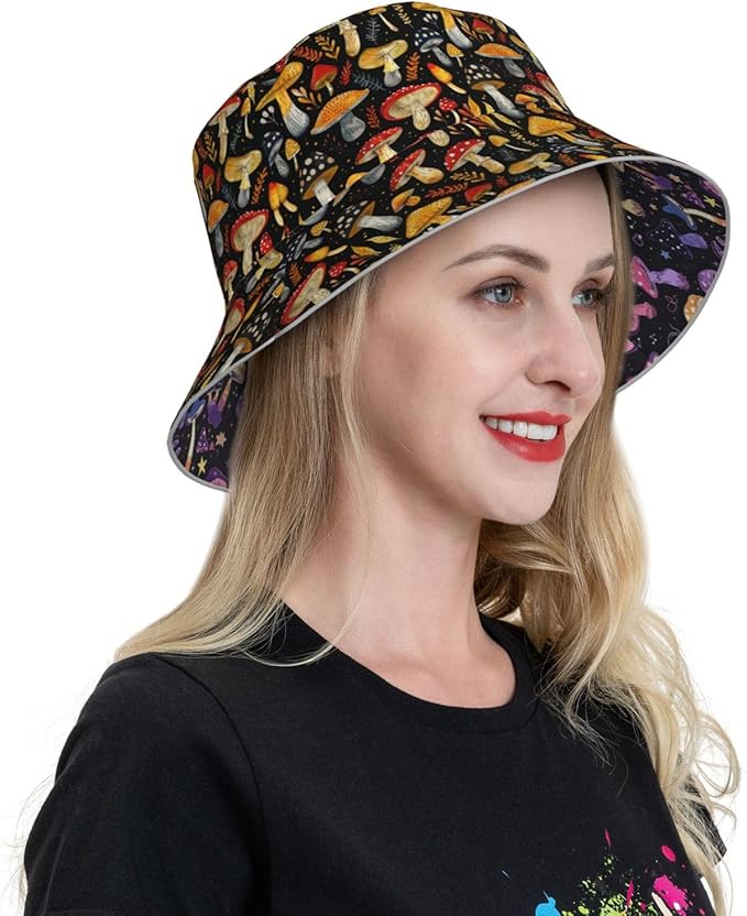 Bucket Hat Double-Side-Wear Reversible Sun Hat Beach Travel Hiking for Women Men