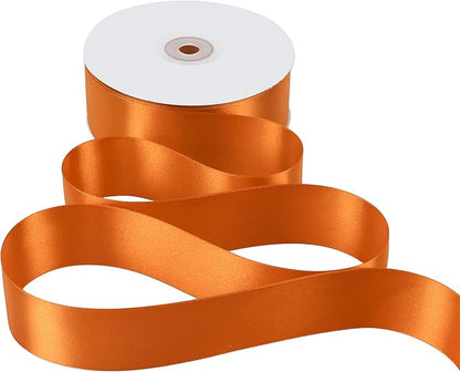 MEEDEE Orange Satin Ribbon - 1.5 inch Double Faced Satin Ribbon, 50 Yards - Perfect for Christmas, Thanksgiving, Halloween, Wreaths, Bows, Crafts, Weddings, Flower Bouquets
