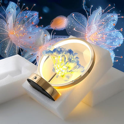 Birthday Gifts for Women Mom,Hydrangeas Flower Touch Lamp,Rechargeable Cordless 3 Way Dimmable Small Night Light for Bedroom,Living Room,Office Home Decor Thank You Gifts for Festival-Blue