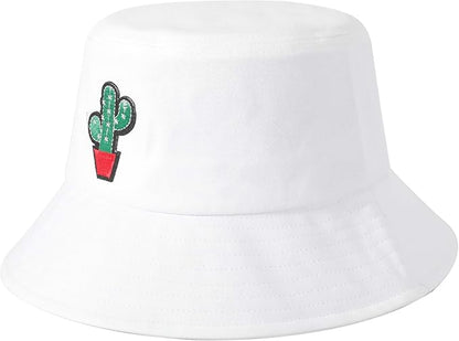 ZLYC Unisex Fashion Embroidered Bucket Hat Summer Fisherman Cap for Men Women