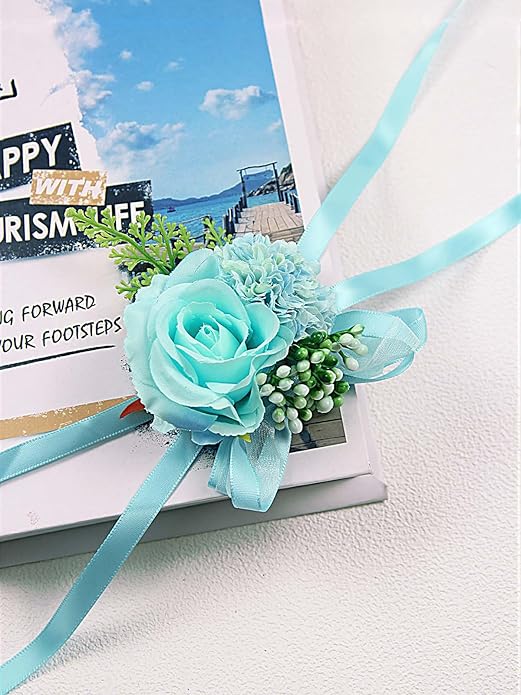Rose Wrist Corsage Wristlet Band Bracelet Wedding Wrist Corsage Artificial Flowers Bracelet Homecoming Prom Corsages Wristlet for Women Bride Bridesmaid Wedding Prom Anniversary