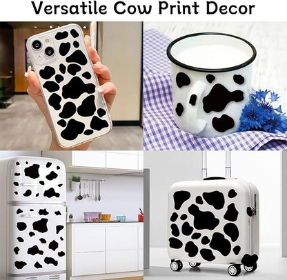 AOWDIAO 280 Pieces Cow Print Stickers Peel and Stick Vinyl Decals for Wall, Car, Laptop, Water Bottle & Home Decor