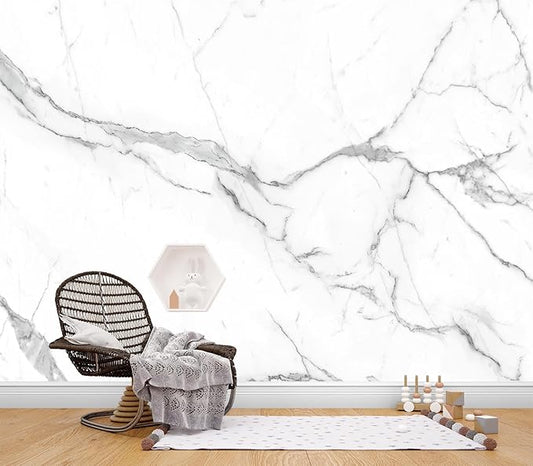 Cliouar-White Statue Marble Texture Background Mural Wallpaper Peel and Stick 90" x 67"