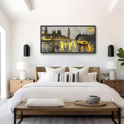 London City Large Wall Art Framed Wall Decor for Living Room, Big Ben Pictures Oversized Canvas Print Painting Modern Extra Large Framed Artwork for Bedroom Office Home Decor 60"x30"