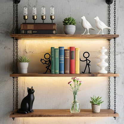 Metal Bookends People Bookends Decorative Cute Book Ends for Shelves Bookshelf Home Office Desk Reading Decor Bookshelf Decor for Book Lovers Gift