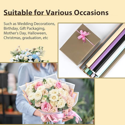 NESCCI 20 Sheet Flower Wrapping Paper - Waterproof Floral Bouquet Wrapping Paper, Florist Supplies Packaging Paper for Wedding Birthday Gift DIY (Lavender)