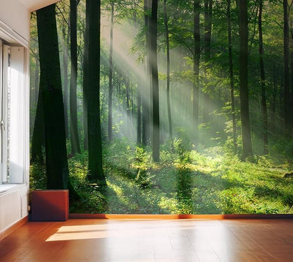 Forest Wall Murals Peel and Stick Forest murals Removable Waterproof Large Wallpaper for Living Room Bedroom(Color-4, 197×120 inch)
