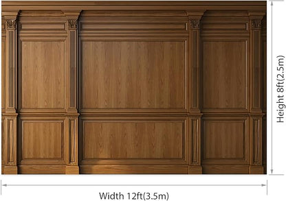 AOFOTO Vintage Room Inside Backdrop Classic French Frame Brown Walls Photo Background for Wedding Bridal Shower Party Banner Home Headboard Decor Wall Photo Studio Booth Props 12x8ft