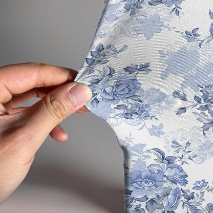 Arch Backdrop Cover Baby in Bloom Baby Shower Arch Stand Spandex Fabric Cover Blue Flowers Floral Pink Bows Girls Birthday Party Baptism Decorations (3.3X6.5ft,G-3854)