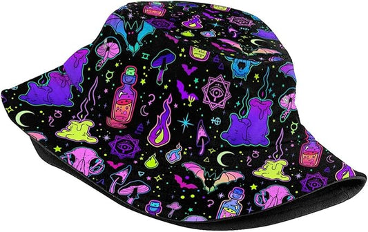 Bucket Hat for Women Men Funny Halloween Hats Packable Outdoor Fisherman Hats Caps Unisex