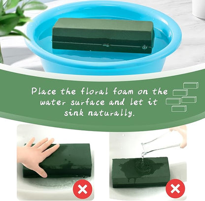 Tunnkit 12 Pcs Wet & Dry Floral Foam Blocks for Fresh and Artificial Flower Arrangement，(7.8" L x 3.5" W x 2.4" H) Flower Foam Brick Florist Foam for DIY Craft Wedding Home Decorations