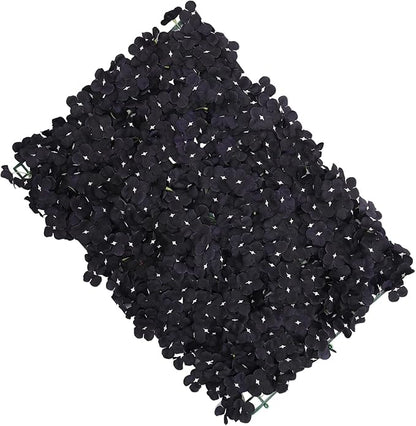 Flower Wall Panel Set,Black Artificial Wall Flower Backdrop,12 Pcs 23.62" X 15.75" 3D Silk Hydrangea Rose Floral Panel,Faux Roses Artificial Flower Backdrop for Wall Decor (12PCS-Black2)