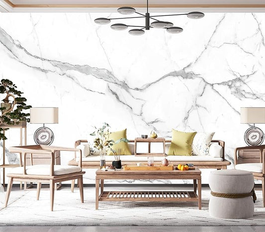 Cliouar-White Statue Marble Texture Background Mural Wallpaper Peel and Stick 90" x 67"