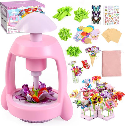 Bsgifts Fabric Flower Making Toys, DIY Flower Press Kits for Kids Ages 3-12, Creative Educational Activity Arts & Crafts Toys, Ideal Christmas Birthday Gifts for Girls