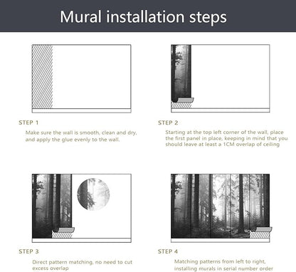 PYFFYP- Dark Foggy Forest Wallpaper murals for Bedroom(Not Peel and Stick)