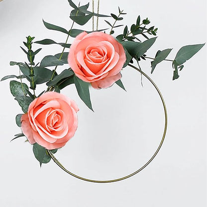 Artificial Rose Flower Artificial Flowers Flower with Long Stem Silk Roses Bouquet for Wedding Bridal Shower Party Home Decoration (Coral Peach, 12 Pcs)