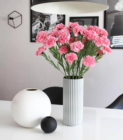 IPOPU Pink Carnations Artificial Flowers 6PCS 30 Heads Silk Carnations 27.56in Artificial Flowers with Stems for Wedding Home Table Centerpieces Floral Arrangements(Pink)