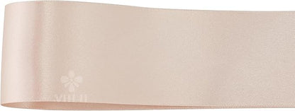 MEEDEE Vanilla Satin Ribbon 2 Inch Vanilla Ribbon Lux Double Faced Ribbons by 25 Yards Silk Ribbons for Gift Wrapping, Satin Weddings, Flower Bouquet, Holiday Decorating
